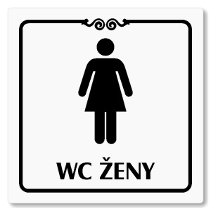 WC ženy, 148x148mm, bílá, Texas